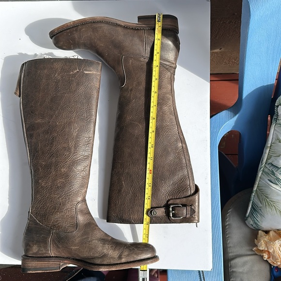 Frye Jayden Buckle Back Zip Tall Riding Boot In Slate-Sz 7 B - Picture 10 of 16